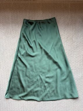 J. Crew Green Midi Skirt